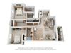 3 Bed - 2 Bath Bedroom A Layout 1185 sq.ft. Three Bed Two Bath
